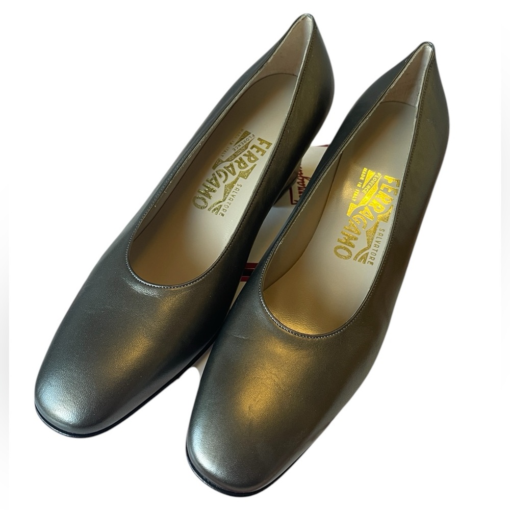 VINTAGE SALVATORE FERRAGAMO SHOES GRAY Women's 8 1/2 (EU 39.5) 2.3 Heels (6cm).